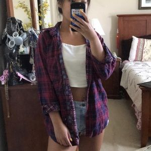 red and blue plaid flannel